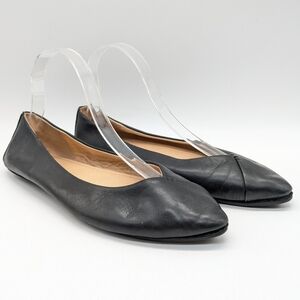 Yosi Samra Valerie Black Leather Pointed Ballet Flat 9